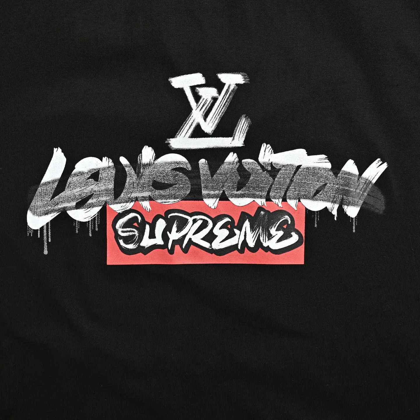 Louis Vuitton & Supreme joint logo graffiti printed short sleeves